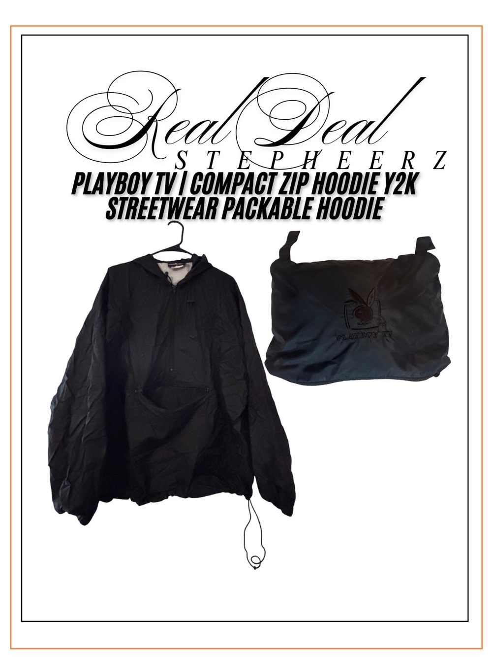 Playboy TV | Compact Zip Hoodie Y2K Streetwear Packable Hoodie